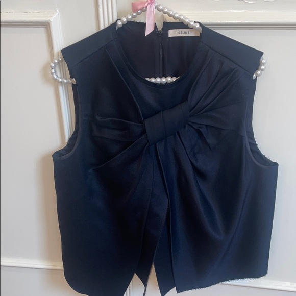 Celine Black Bow Detail Blouse - Picture 8 of 10